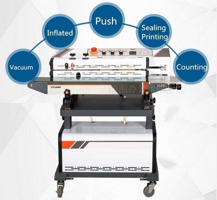 85 kg LF1080 Commercial Continuous Band Sealing Machine con sigillante a vuoto 220V/50HZ