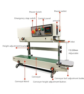 FR-990 Vertical Continuous Band Sealing Machine Facile da usare e ideale per i tessili