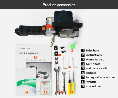 13-19mm Strap Size Manual Box Strapping Machine con funzionamento manuale a pressione d'aria