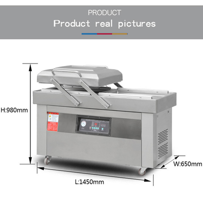 1450*650*980 sigillante a vuoto a doppia camera per macchine automatiche di imballaggio alimentare a vuoto