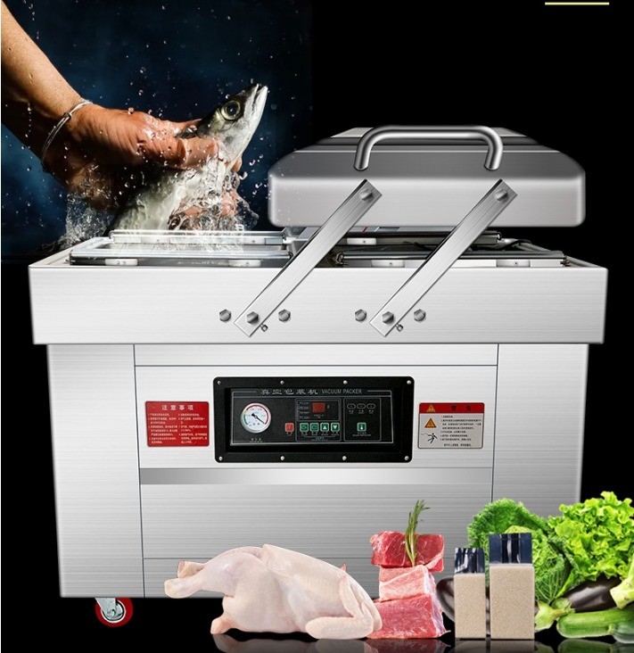 Macchina di imballaggio a vuoto a doppia camera per soia/carne/pesce/porco/ape/riso Capacità 140 kg