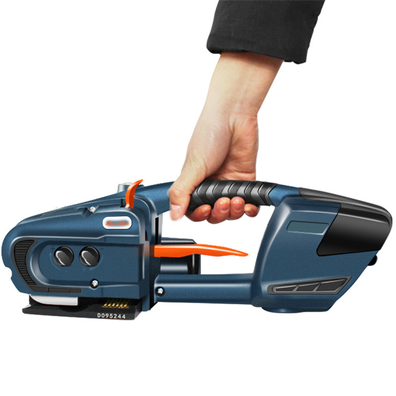 Strumento per la confezione di cinture di plastica in acciaio elettrico portatile a batteria per cinture PET/PP