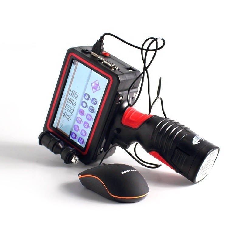 Stampa a getto d'inchiostro 42 ml Inchiostro a secco rapido con solvente 1-6 righe Portabile a mano Intelligente Difinio del codice di data schermo LED