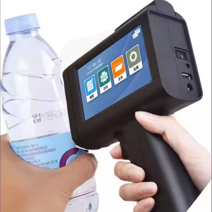 Mini QR Date Logo Handheld Printer Gun per bottiglia vetro plastica legno metallo in inglese